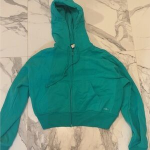 Aritzia Teal Hooded Sweater